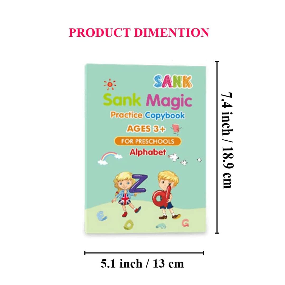 Magic Practice Copybook, (4 BOOK + 10 REFILL+ 2 Pen) - Kids Bestie