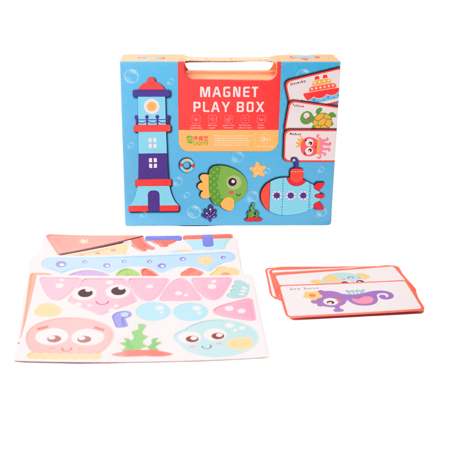 Magnet Play Box Puzzle Game Toy-Marine Animals - Kids Bestie