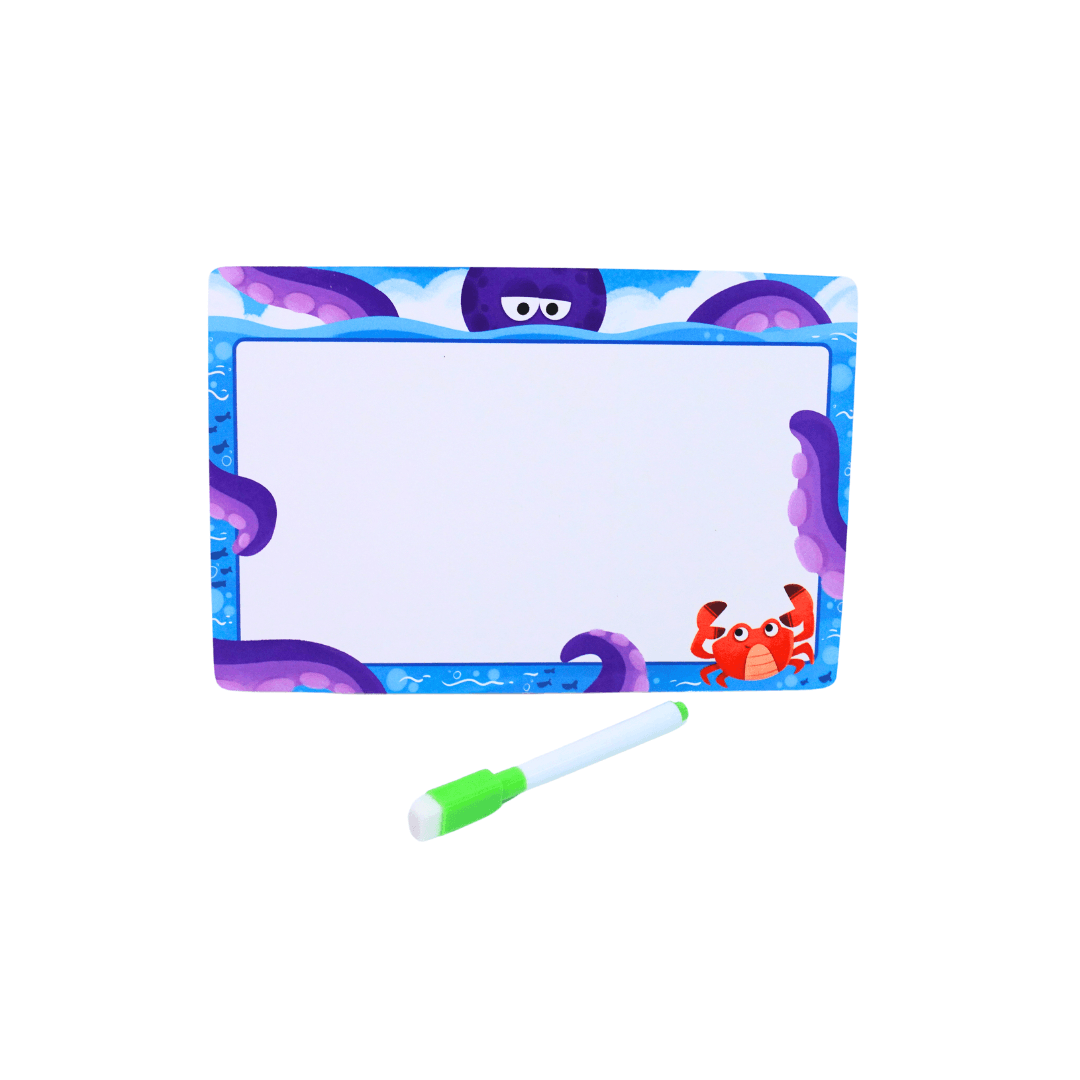 Marine Animals/ vehicles/ vegetables with whiteboard & marker pen- Random Design will be send - Kids Bestie