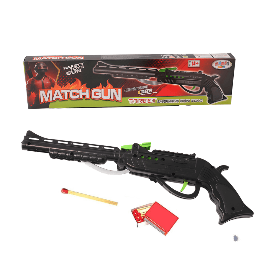 Match Gun for Kids, Girls & Boys-No Bullets Required for Matchstick Gun - Kids Bestie