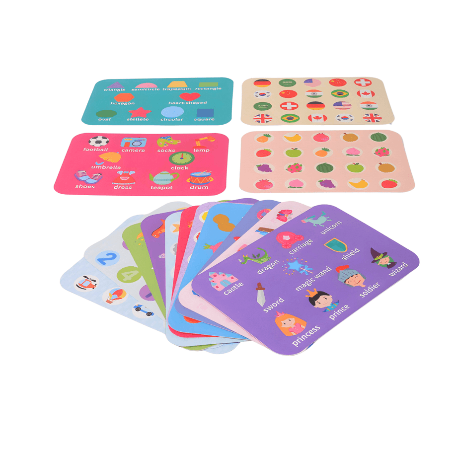 Memory Game- 15 Game cards & 20 Magnetic Game Pieces- Metal Box(Random design will be send) - Kids Bestie