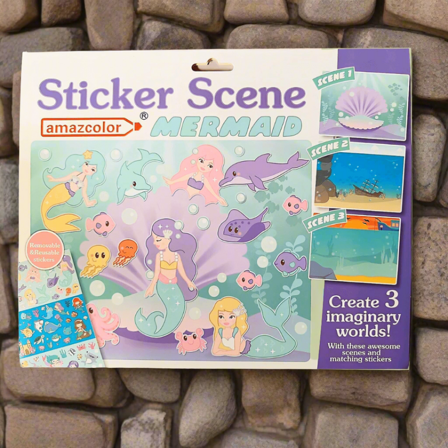 Mermaid Theme Sticker Scene for kids-1 Pack - Kids Bestie