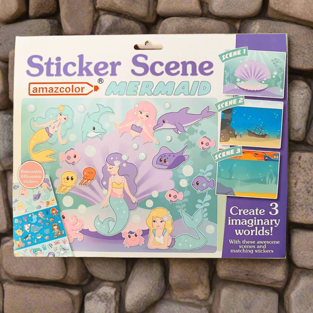 Mermaid Theme Sticker Scene for kids-1 Pack - Kids Bestie