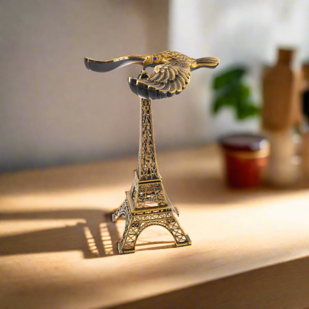 Metal Balance Eagle with Eiffel Tower for Home Decor (Antique Color, Standard) - Kids Bestie