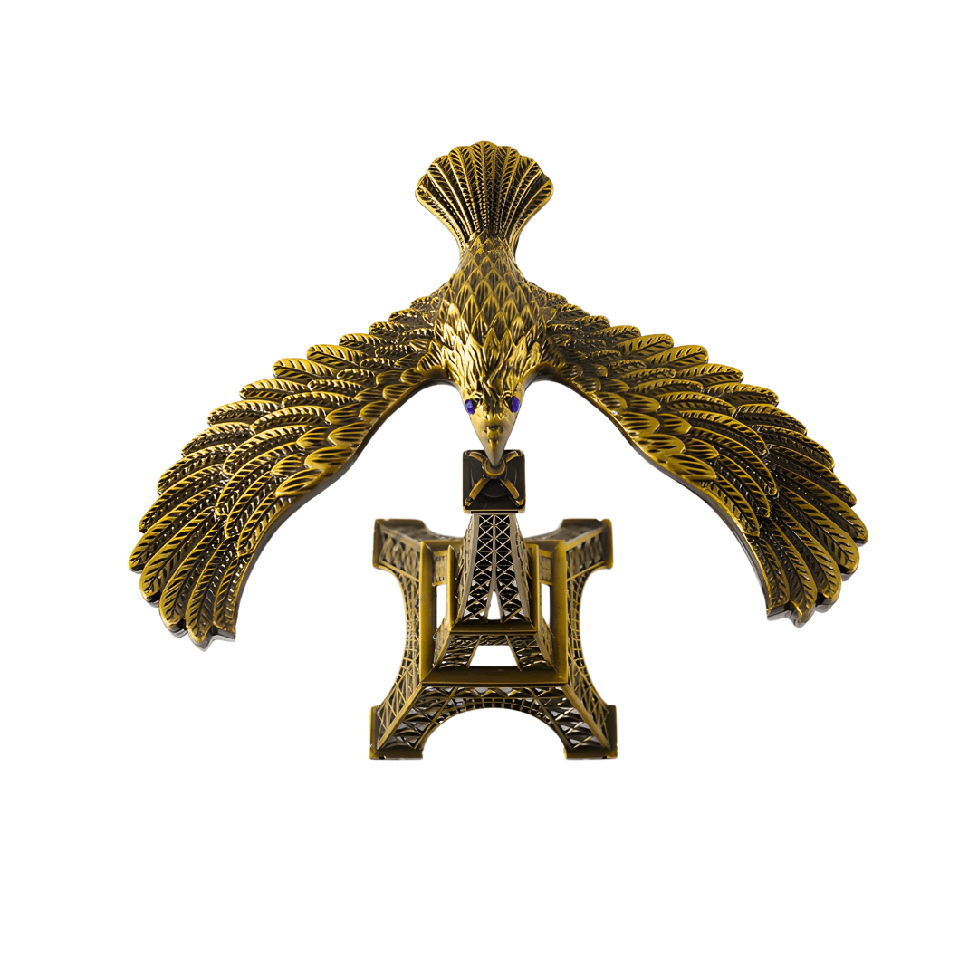 Metal Balance Eagle with Eiffel Tower for Home Decor (Antique Color, Standard) - Kids Bestie