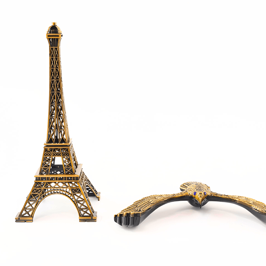 Metal Balance Eagle with Eiffel Tower for Home Decor (Antique Color, Standard) - Kids Bestie