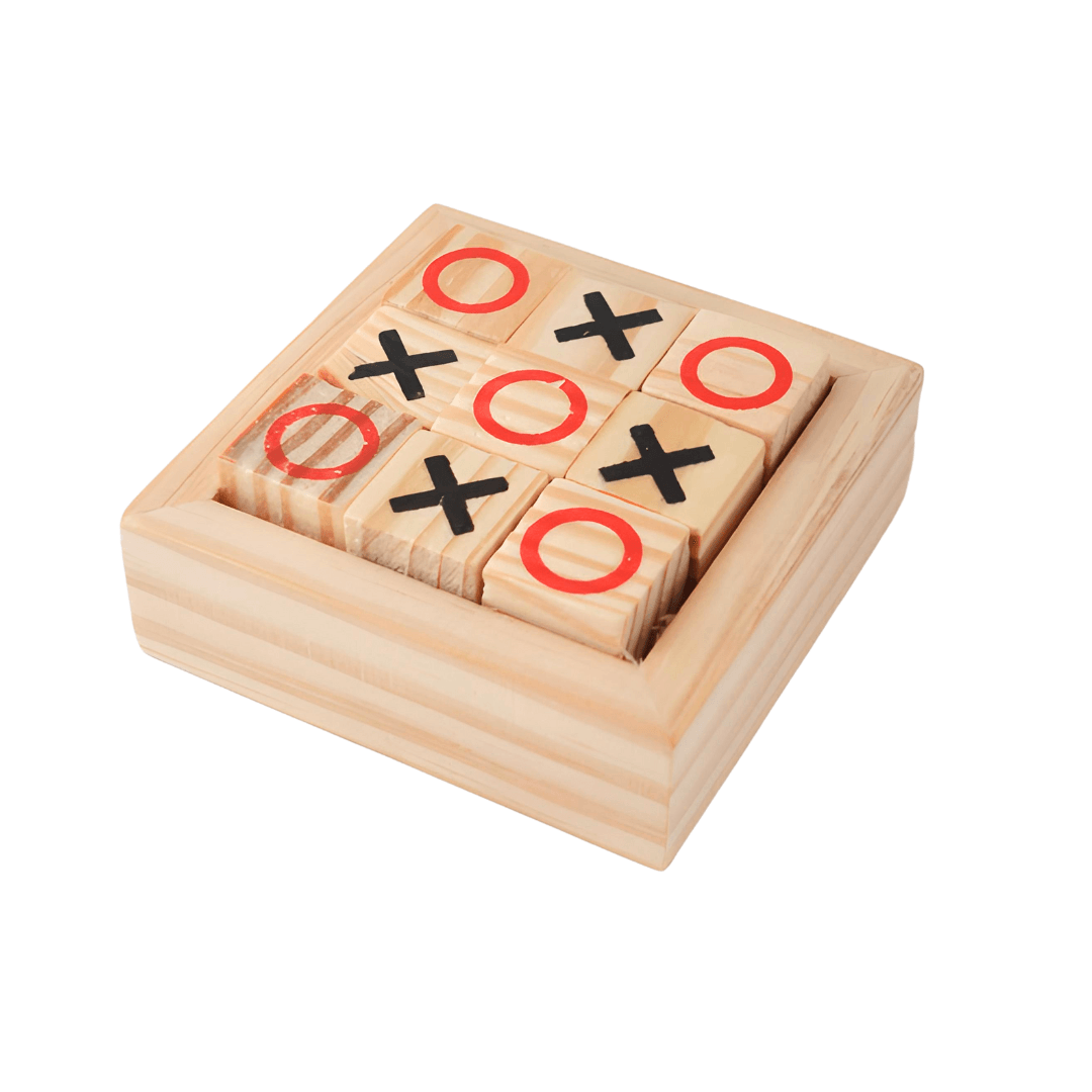 Mini Wooden XOX Tic Tac Toe Zero Cross Game Board Brain Game Board for ...