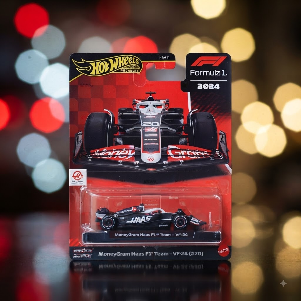 Hot Wheels Premium Formula 1 – MoneyGram Haas F1 Team VF-24 (#20) Diecast Car -Imported