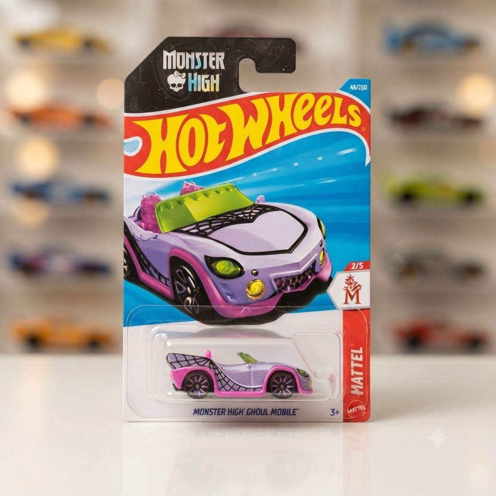 Hot Wheels Die-Cast Vehicle Collection: Monster High Ghoul Mobile & Porsche Taycan Turbo S