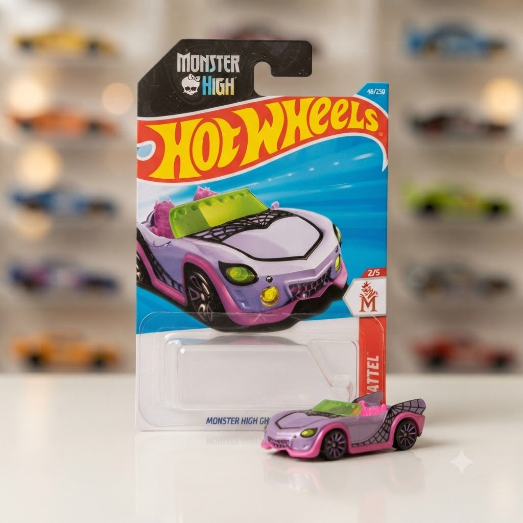 Hot Wheels Die-Cast Vehicle Collection: Monster High Ghoul Mobile & Porsche Taycan Turbo S