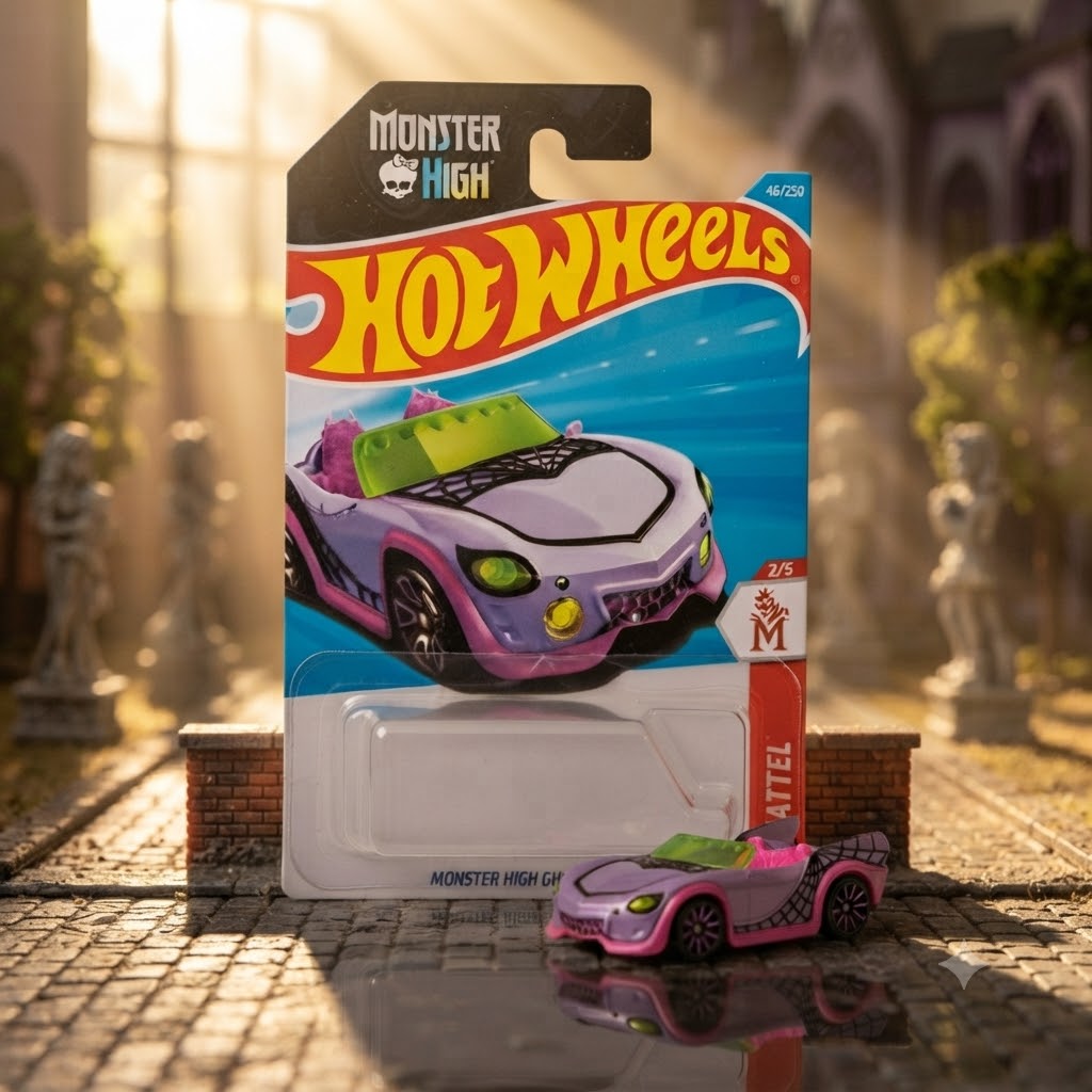 Hot Wheels Die-Cast Vehicle Collection: Monster High Ghoul Mobile & Porsche Taycan Turbo S
