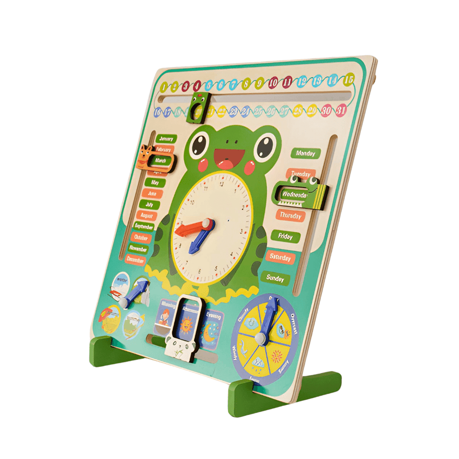 Multifuntional Calendar Frog Learning Time, Weather, Season, Months, Week - Kids Bestie