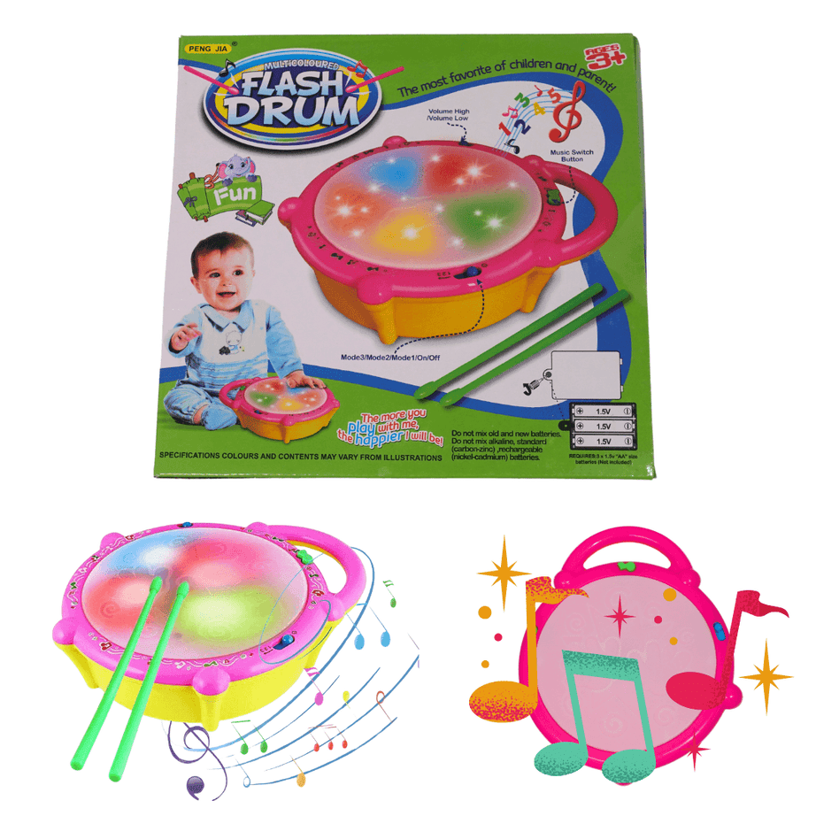 Musical Flash Drum with 3D Lights for Babies - Kids Bestie