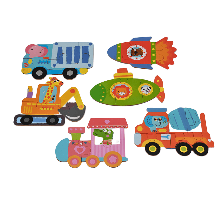 My first Puzzle-6 in 1 Jigsaw Vehicle Puzzle for Kids(Random design will be send) - Kids Bestie