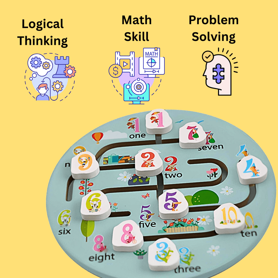 Number Maze Wooden Toy - Kids Bestie