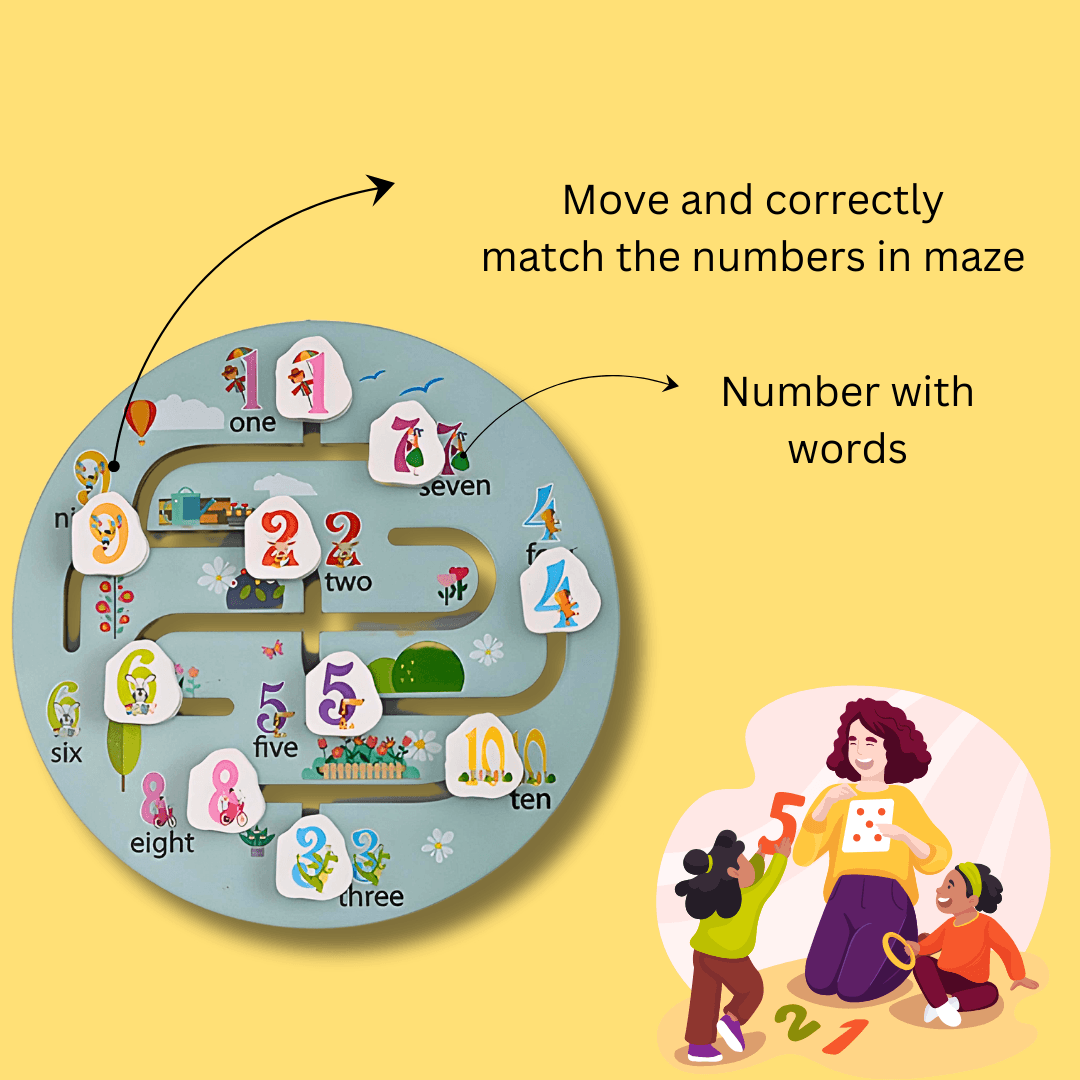 Number Maze Wooden Toy - Kids Bestie