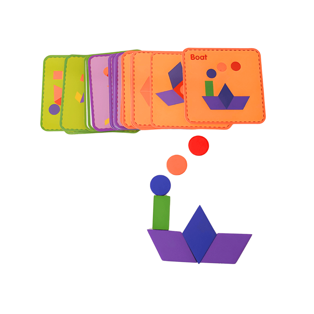 Ohye Montessori Geometric Puzzle, 37 Pieces Tangram Puzzle - Kids Bestie