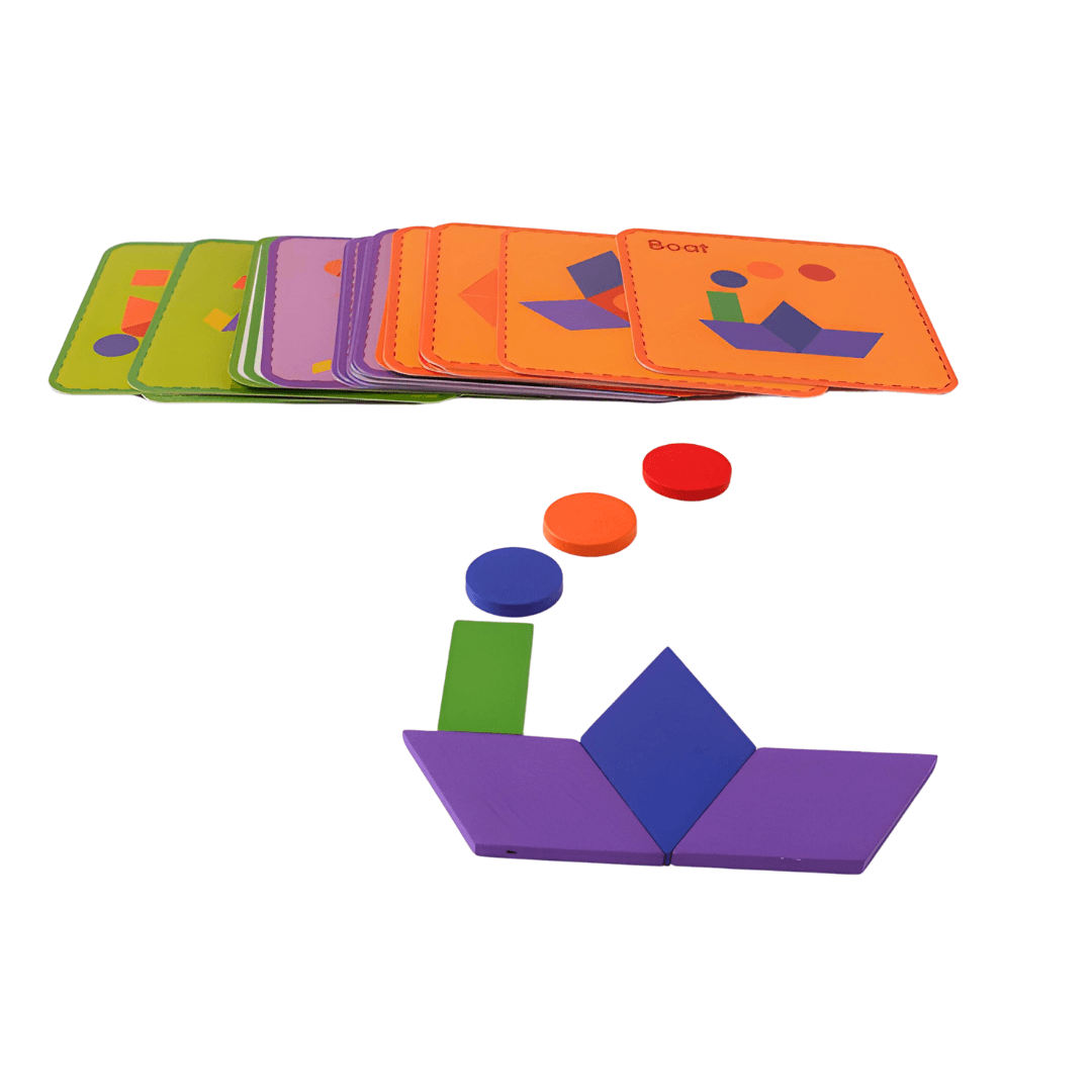Ohye Montessori Geometric Puzzle, 40 Pieces Tangram Puzzle - Kids Bestie