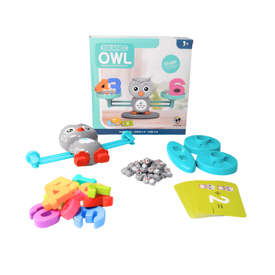 OWL Balancing Toy Big , number 1-10/ Animal x 19/ card x 30 - Kids Bestie