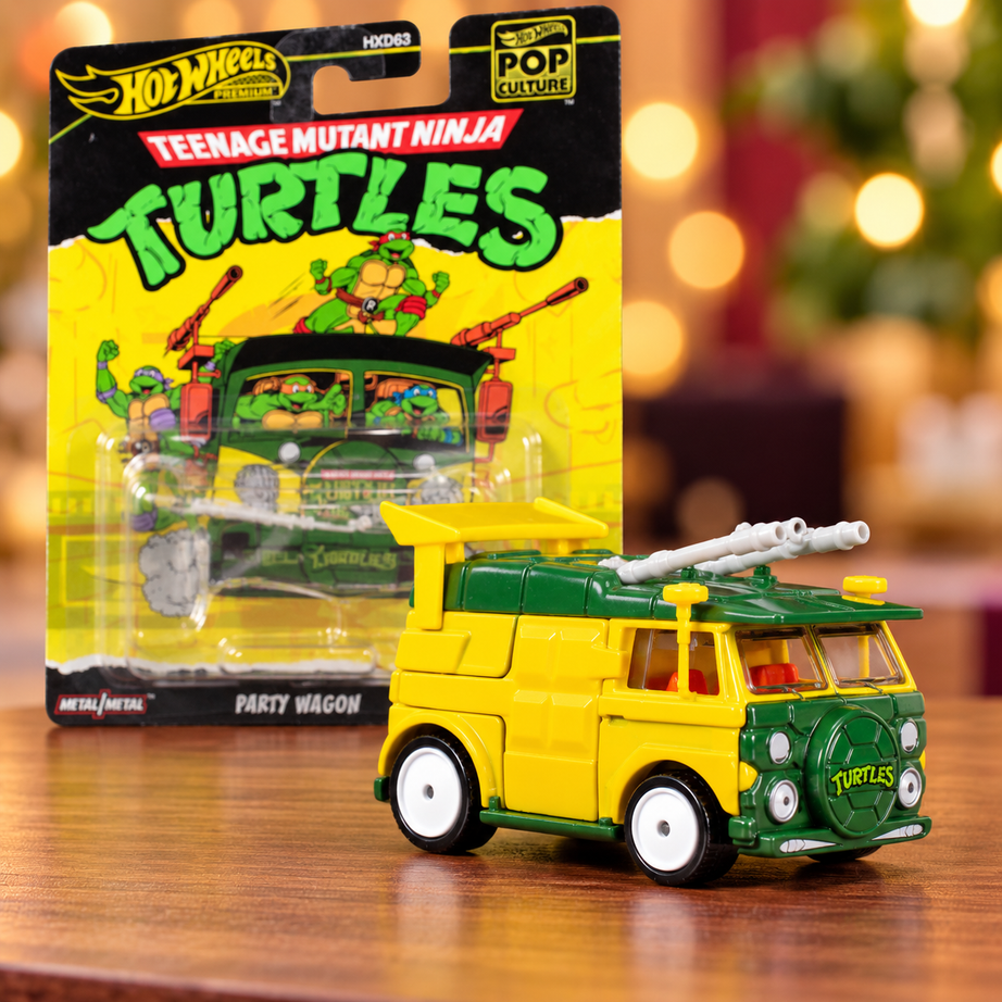 Hot Wheels Premium Teenage Mutant Ninja Turtles Party Wagon – TMNT Pop Culture Die-Cast Collectible Vehicle
