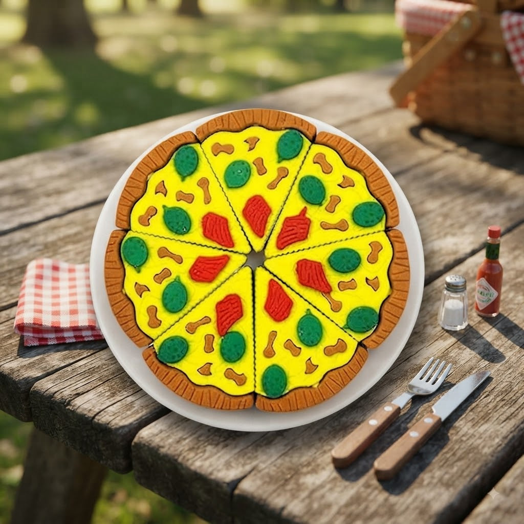 Xiaomili Pizzeria Fast Delivery Pizza Eraser Set - Fun Puzzle Toy