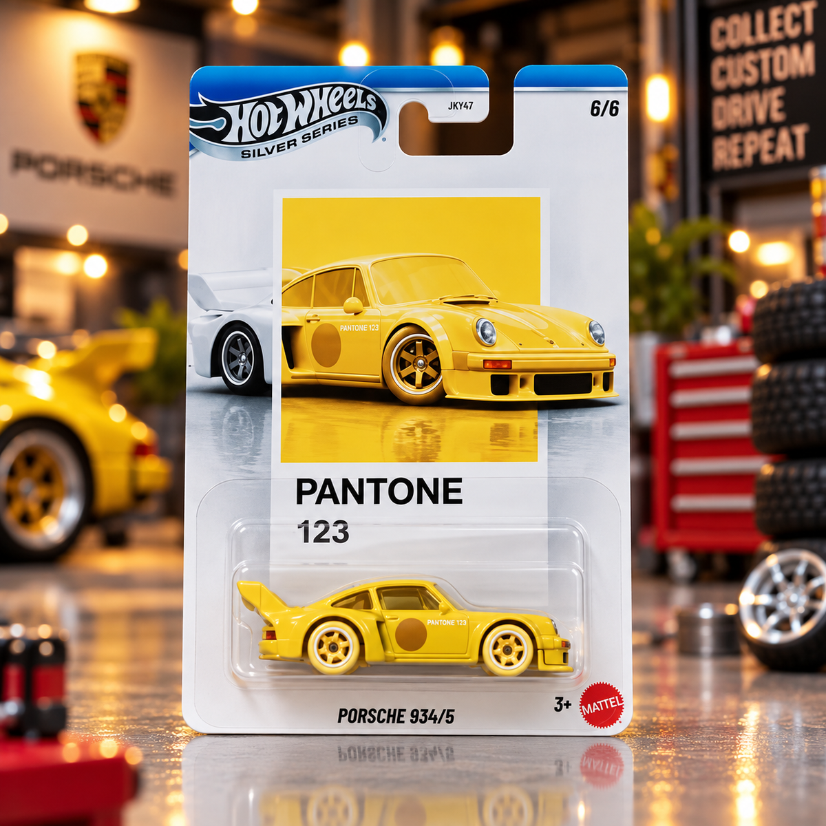 Hot Wheels Silver Series Porsche 934/5 – Pantone 123 Yellow Die-Cast Collectible Car