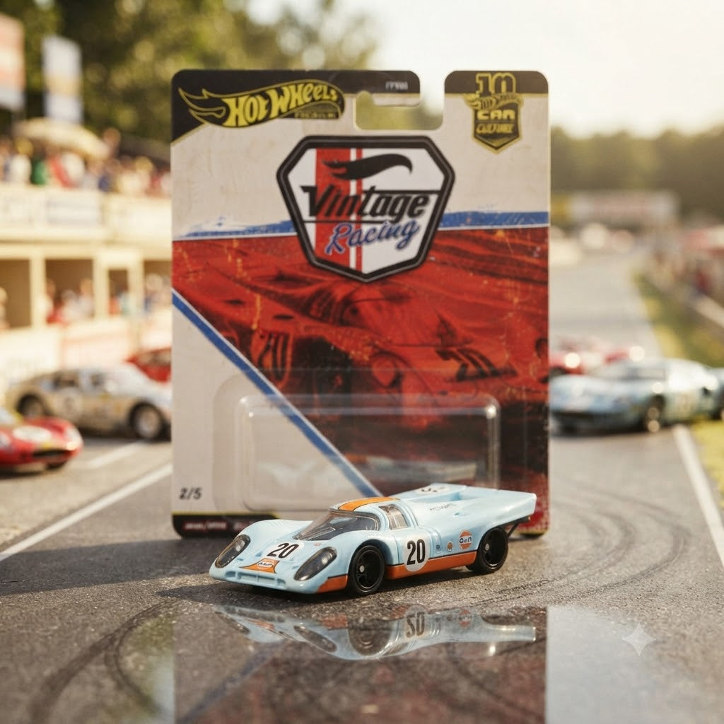 Hot Wheels Car Culture Vintage Racing: Porsche 917K (Gulf Edition #2/5)- Imported
