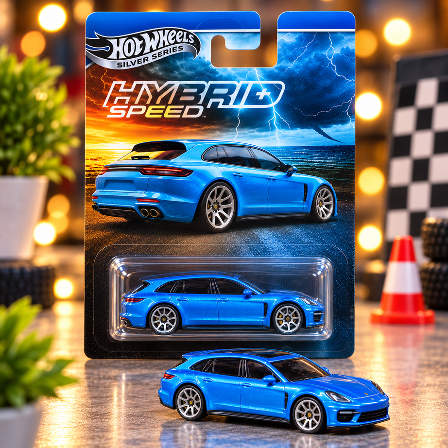 Hot Wheels Silver Series Porsche Panamera Turbo S E-Hybrid Sport – Hybrid Speed 4/5 Die-Cast Car
