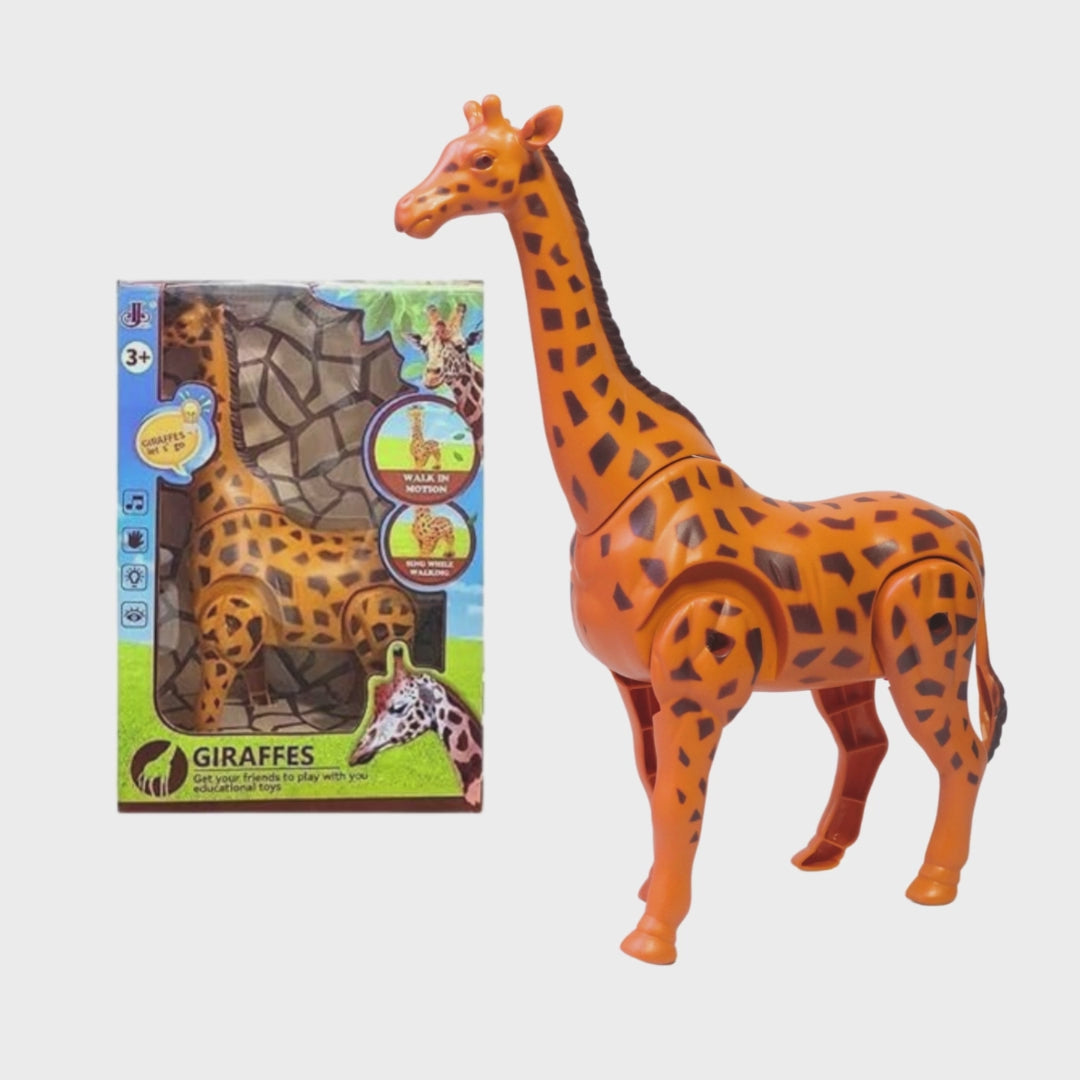 Kidsbestie-Giraffe Animal Figure Toy with Walking and Realistic Sound, for 2+ Years