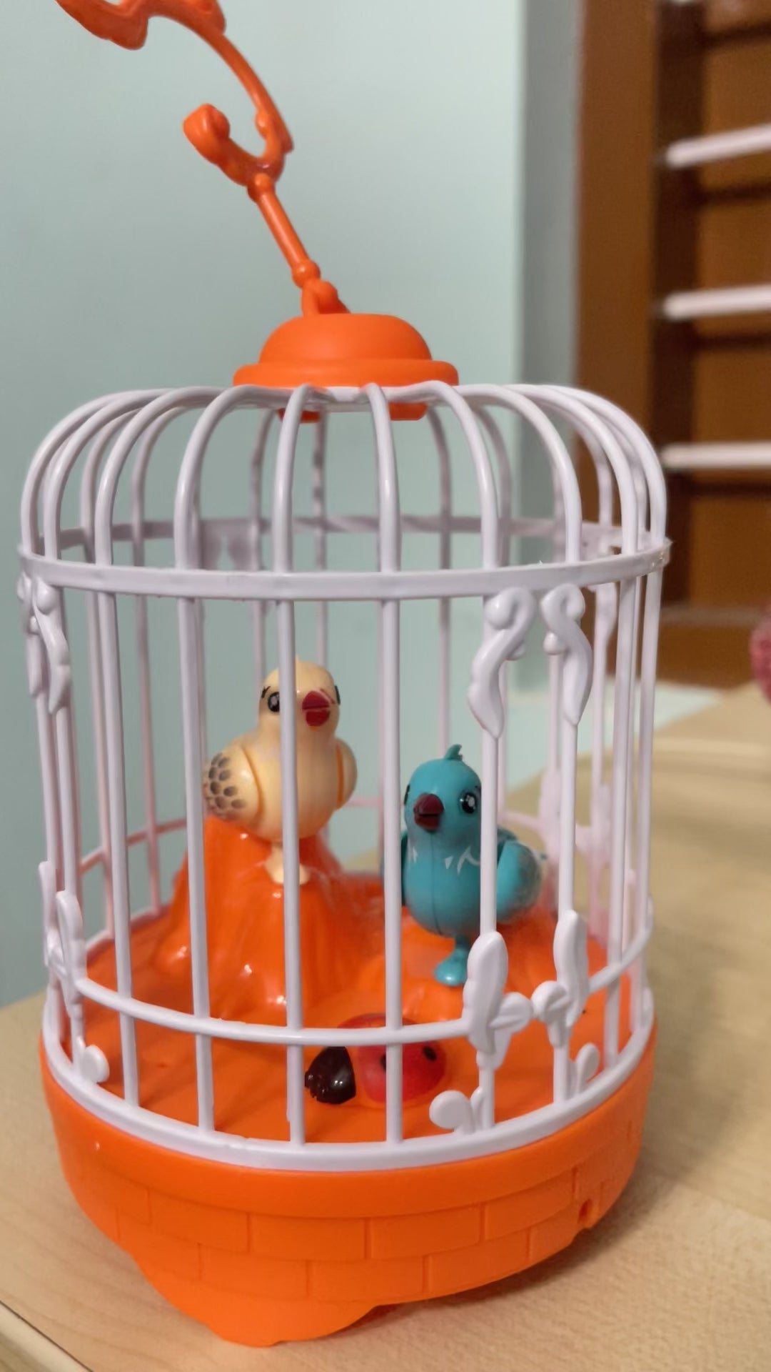 2 in 1 Beautiful Talking Bird in Cage (Multicolor) Talking Bird Toy