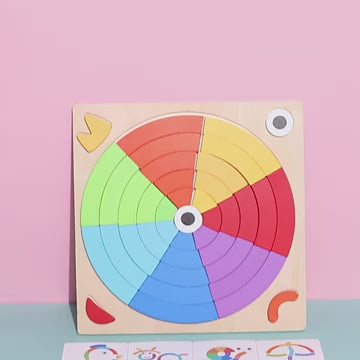 Round Rainbow Puzzle Board X BL-Multicolour for kids Age 3+