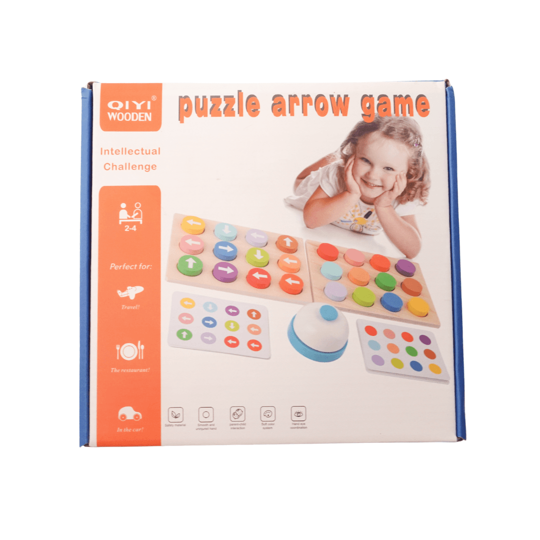 Puzzle Arrow Game Wooden Puzzle with Bell Kit for kids 3+ Years - Kids Bestie