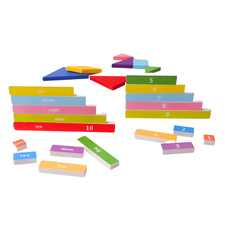 Qiqi 3 in 1 Puzzle- Numbers,2 shapes for kids - Kids Bestie