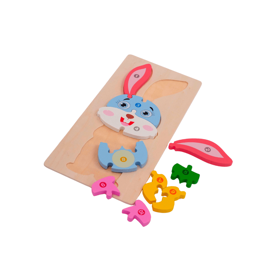 Rabbit Wooden Puzzle for Kids - Kids Bestie