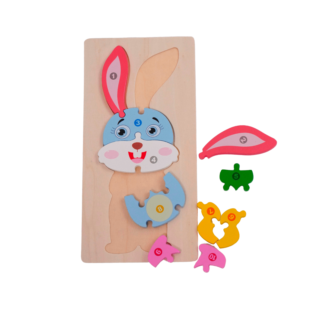 Rabbit Wooden Puzzle for Kids - Kids Bestie