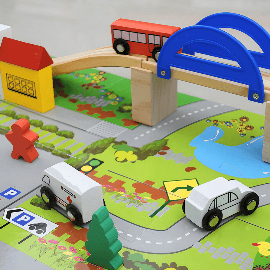 Rail Over Pass Puzzle Block Set for Children - Kids Bestie