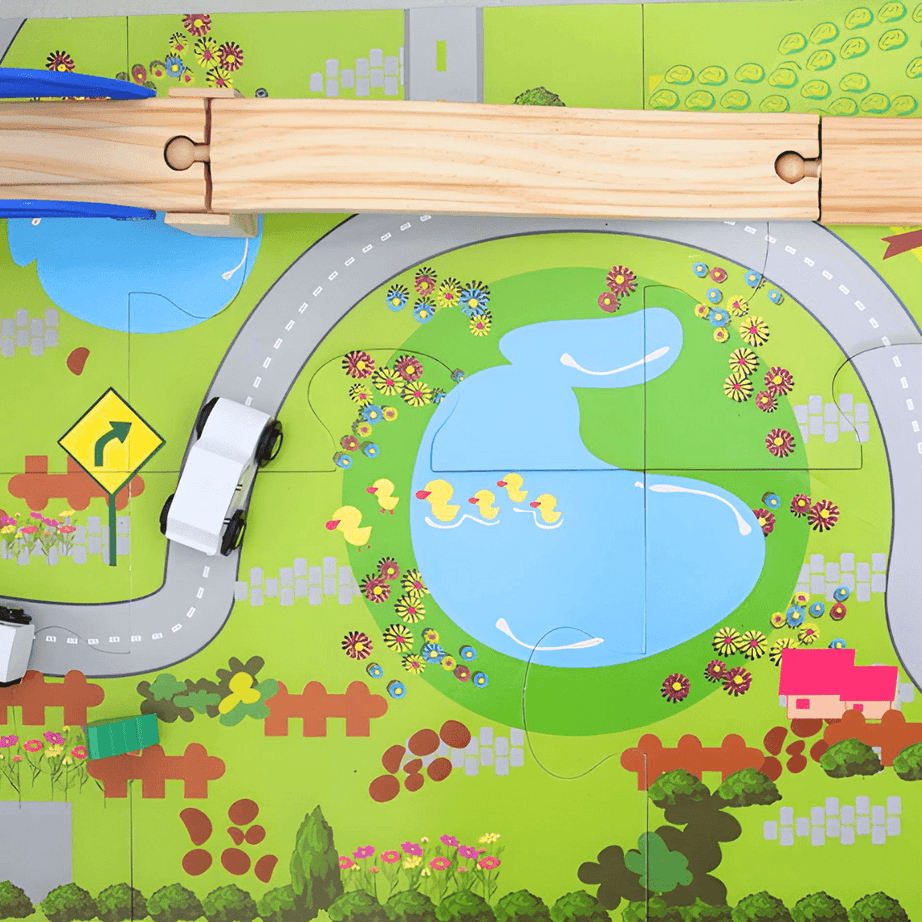 Rail Over Pass Puzzle Block Set for Children - Kids Bestie