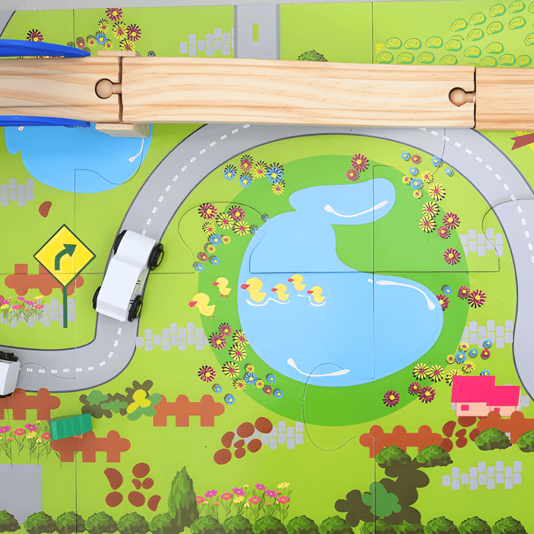 Rail Over Pass Puzzle Block Set for Children - Kids Bestie