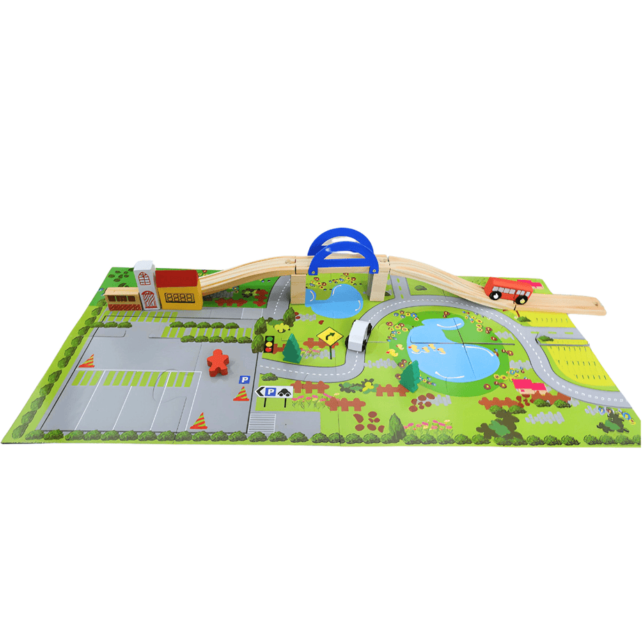 Rail Over Pass Puzzle Block Set for Children - Kids Bestie
