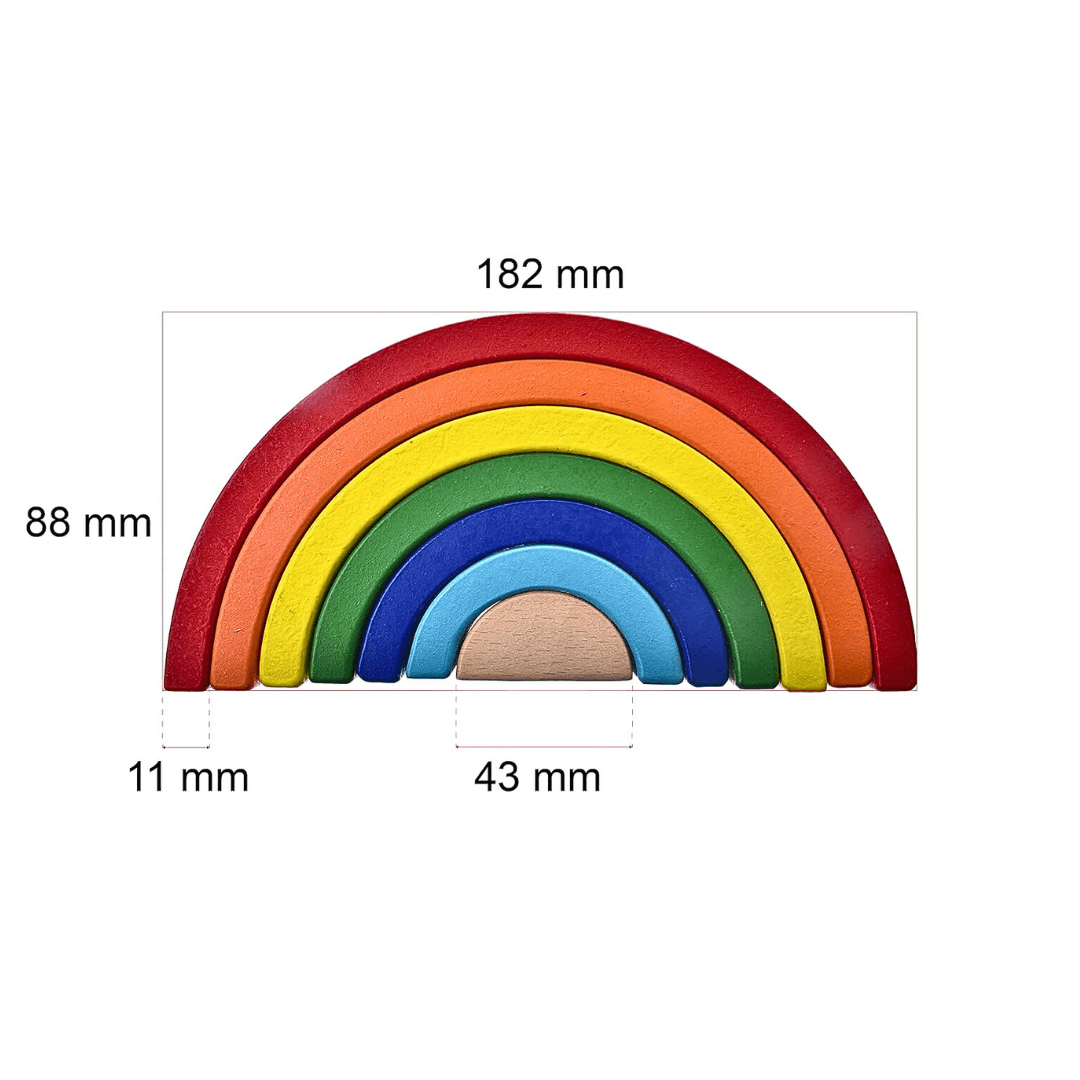 Rainbow Stackers | Wooden Stacking Toys for Kids Toddlers - Kids Bestie