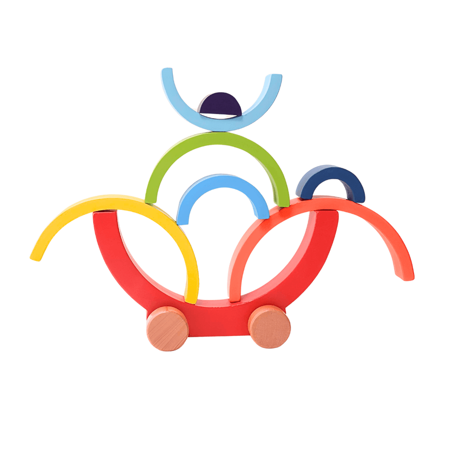 Rainbow Stackers with wheels for Kids Age 3+ - Kids Bestie