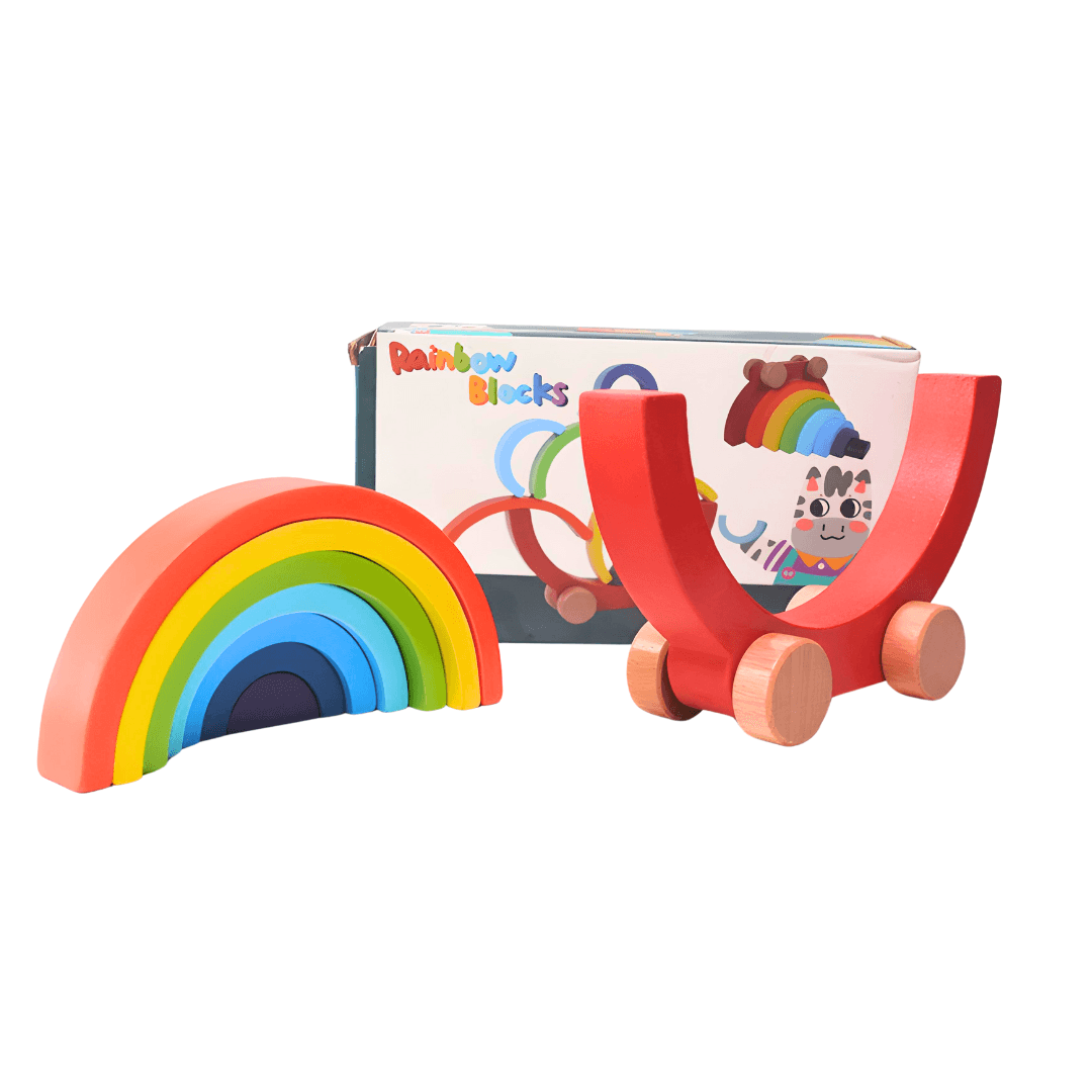Rainbow Stackers with wheels for Kids Age 3+ - Kids Bestie
