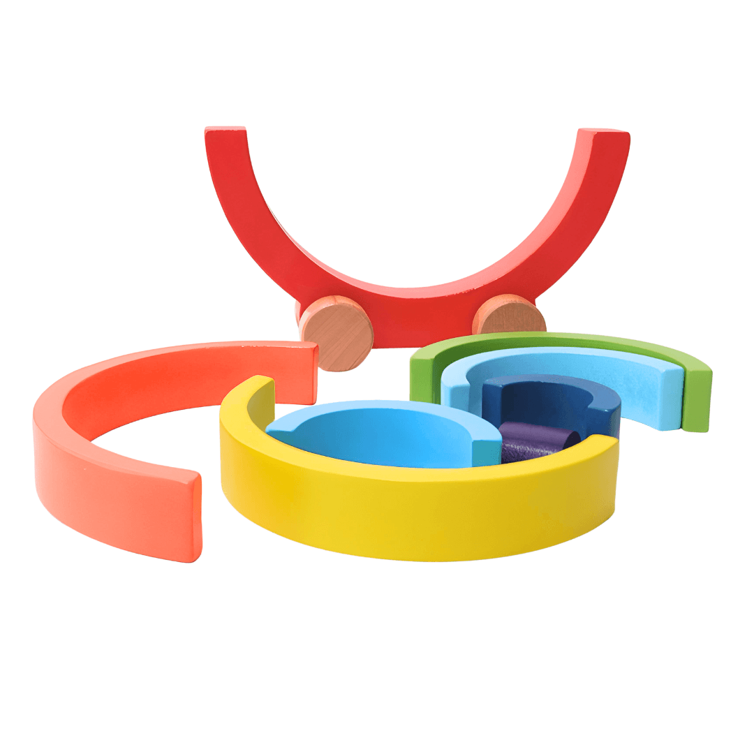 Rainbow Stackers with wheels for Kids Age 3+ - Kids Bestie