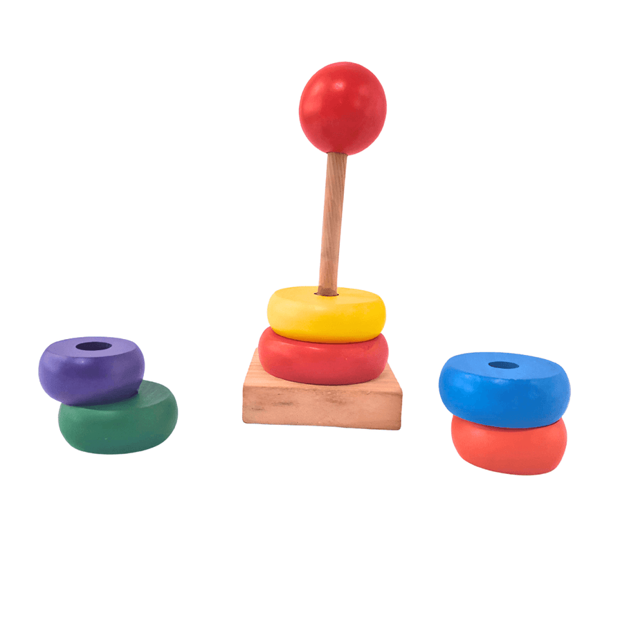 Rainbow Tower Stack Up, Stacking Rings Toy for 3+ yrs - Kids Bestie