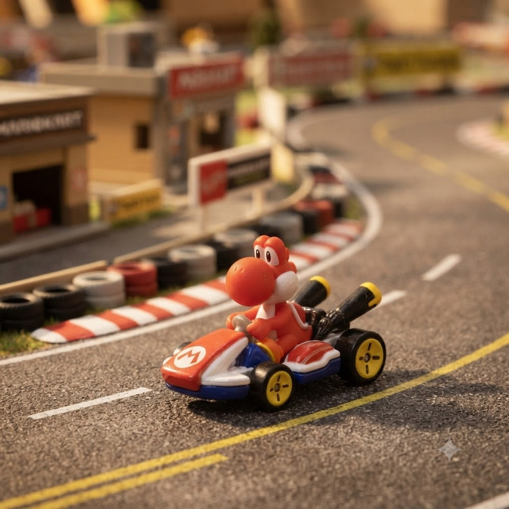 Hot Wheels Mario Kart - Red Yoshi Standard Kart Die-Cast Vehicle