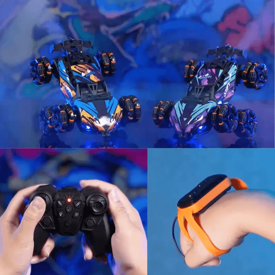 Remote Control 6 Wheel Drive Smoke Spray Function Car Toys for Boys and Girls | Wrist Watch controller Included - Kids Bestie