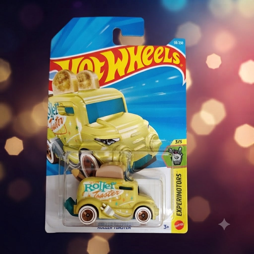 1+1 Hot Wheels Combo Die-Cast Vehicle Assortment: Bugatti Bolide & Roller Toaster Collectibles