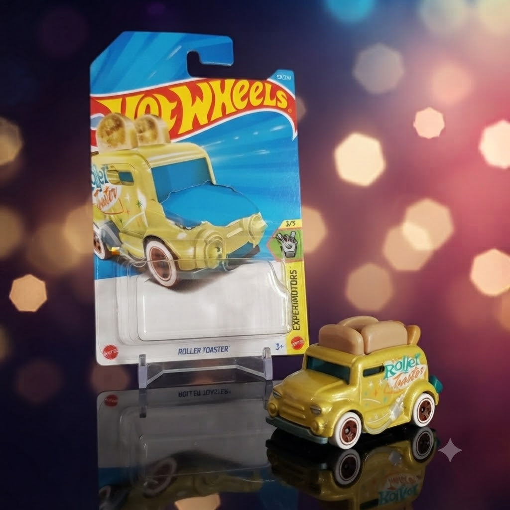 1+1 Hot Wheels Combo Die-Cast Vehicle Assortment: Bugatti Bolide & Roller Toaster Collectibles