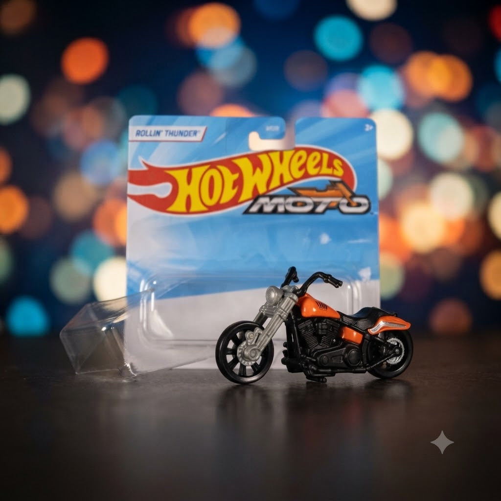 Hot Wheels Moto Rollin' Thunder Collectible Toy Motorcycle