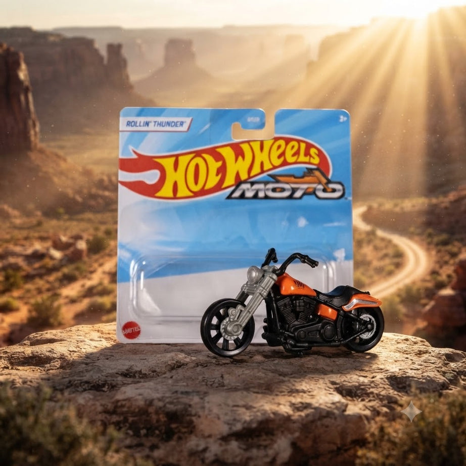 Hot Wheels Moto Rollin' Thunder Collectible Toy Motorcycle